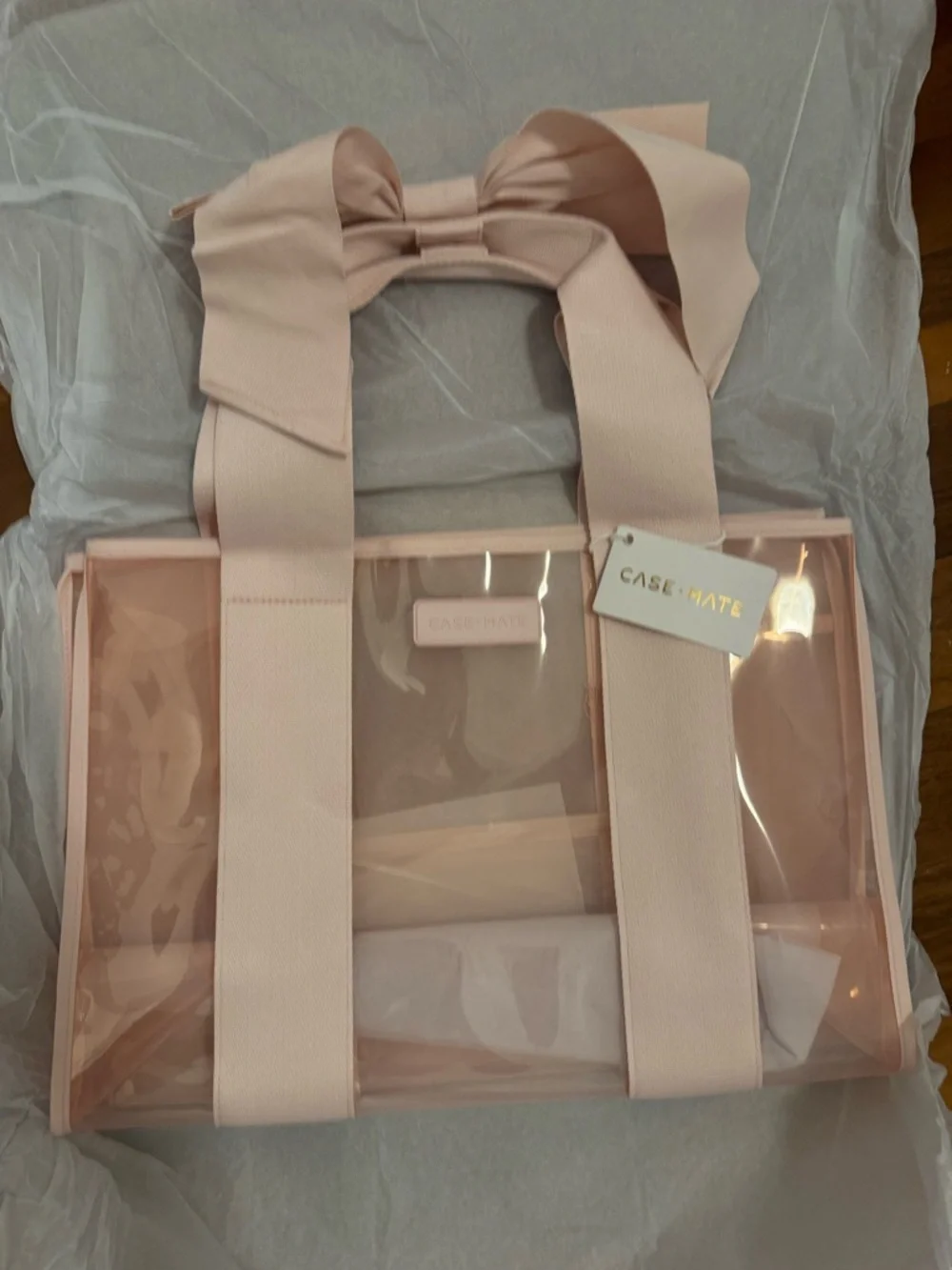 NWT Case-Mate Jelly Tote Bag - Ballet Pink Bow - Picture 4 of 6